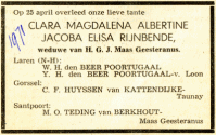 Overlijdensbericht C.M.A.E. Rijnbende (1971)